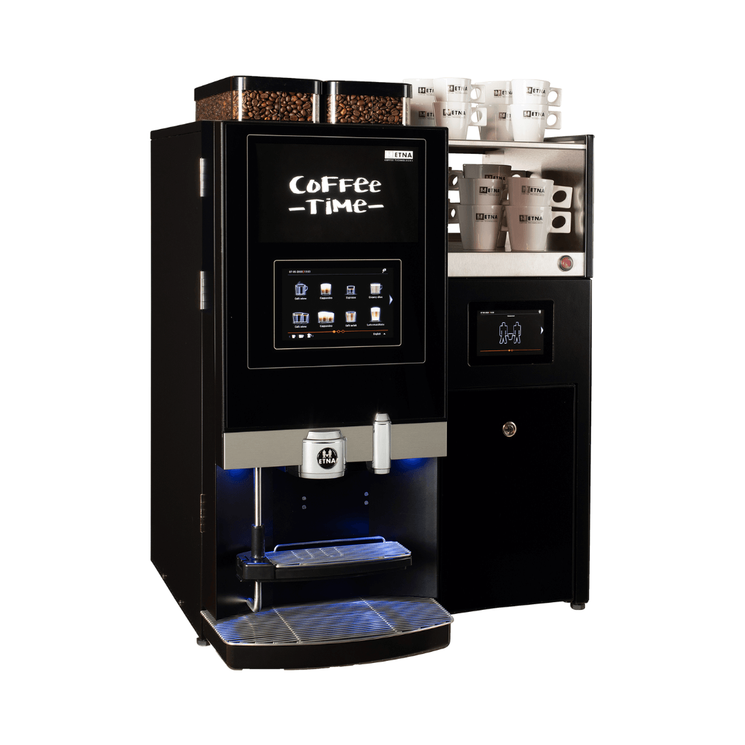 Leodoro Espresso Medium met Dubbele bonen chroom side cups, Koffiemachine van ETNA